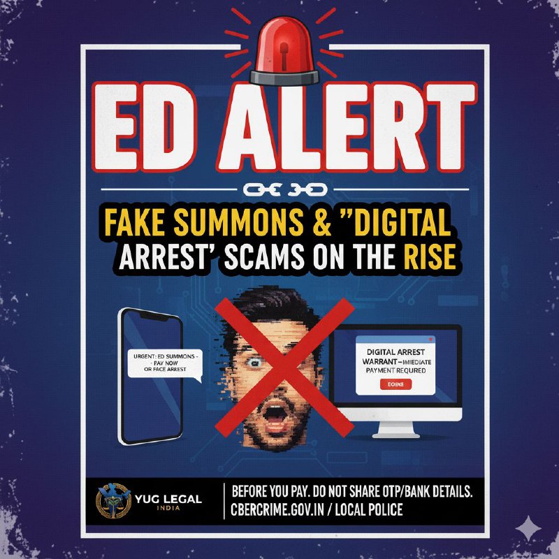 ED ALERT – Fake Summons & “Digital Arrest” Scams on the Rise!